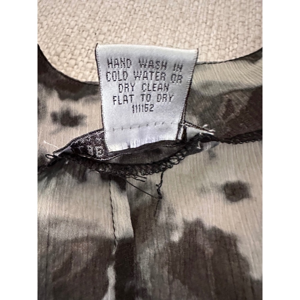 Alberto Makali Black White Tie Dye V-Neck Mini Dress Sheer Gathered Waist - Picture 9 of 9